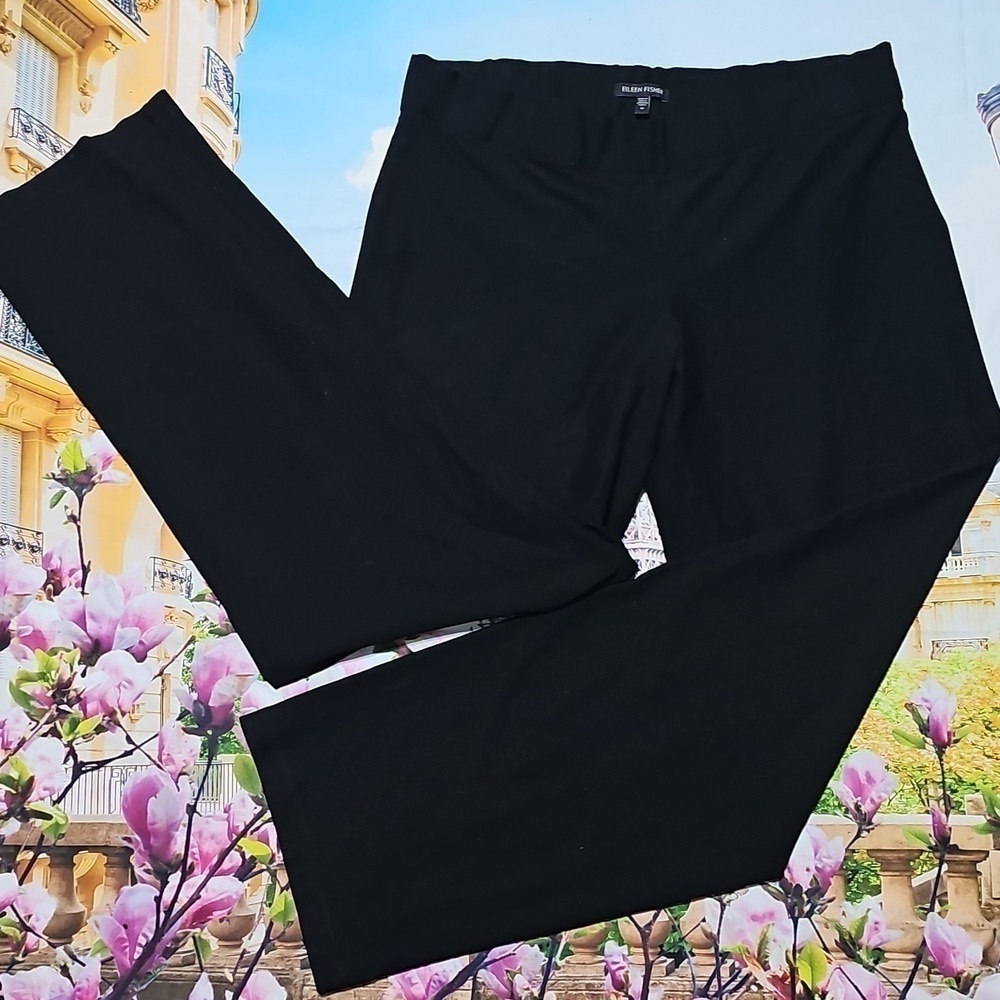 Eileen Fisher Black Wide Leg Stretchy Pants Size Medium